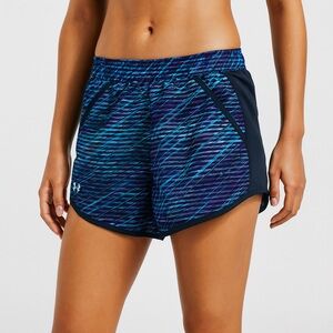 Under Armour Blue Black Purple Print Athletic Running Shorts NWT Women’s Size XS